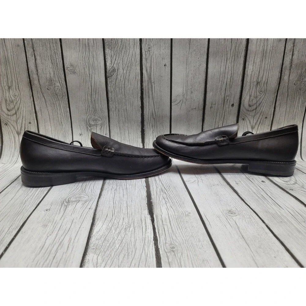 J. Crew Moc Toe Loafers Men's 11 Shoes Split Toe Slip On Dark Brown Leather